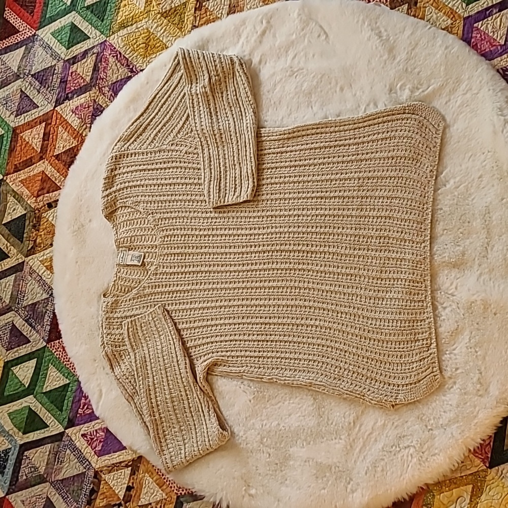 L.L. Bean Linen & Cotton Blend Casual Boho Hippie Cute Knit Sweater
